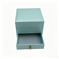 Boîte cadeau de luxe carrée à double couche pour montres et bijoux, avec tiroir, en papier écologique de qualité supérieure, coussin en velours et garniture or rose