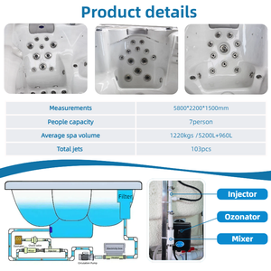 Aquaspring Balboa Control 5,8 M Whirlpool Swim Spas Venta caliente Acrílico Piscina sin fin Piscina al aire libre - Product Image 4
