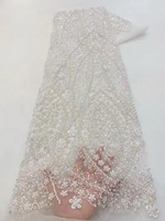 NI.AI plus récent filet perlé en tulle avec dentelle en tissu brodé de paillettes pour robe de mariée