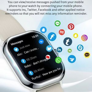 P101S Pantalla cuadrada Smartwatch IP67 Modo Multideportivo Monitoreo de frecuencia cardíaca Correo electrónico Push Recordatorio sedentario para usuarios activos - Product Image 2