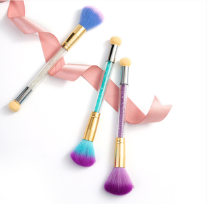 Pinceau de nettoyage de poussière d'ongles coloré avec éponge à strass, stylo de mélange dégradé double usage, outil de dégradé pour salon de manucure - Product Image 2