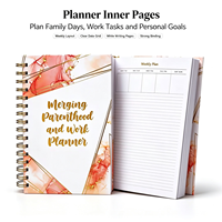 Agenda quotidien et hebdomadaire personnalisable avec couverture en tissu, reliure spirale et thermique, planificateur de voyage avec boîte