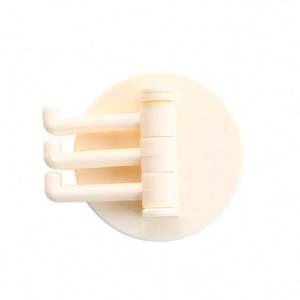 Porte-serviettes mural vintage 2024 pivotant à 4 crochets en plastique robuste et écologique pour vêtements et salle de bain, sans perforation, sans trace - Product Image 6