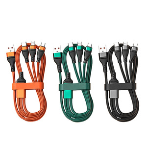 Cable 3 en 1 de 100W Platinum Fishing Net Weave para Android, para teléfonos móviles / Conectores Micro <span class=keywords><strong>USB</strong></span>/Tipo-<span class=keywords><strong>C</strong></span>, Carga Rápida de 6A - Product Image 5