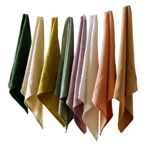 Colorfast Kitchen Dish Towels Natural Flat Tea Towels Soft and Absorbent Custom Size/Logo /Pattern Printed Linen Tea Towel