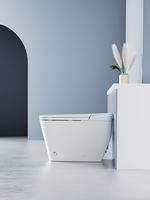 Ouverture automatique du couvercle Siphon haute puissance nettoyage télécommande céramique électronique automatique toilette avec mode de lavage pour les femmes