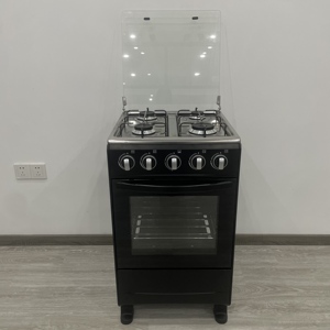 Cuisinière à gaz traditionnelle autoportante de haute qualité 50x50cm à 4 brûleurs avec couvercle en verre et four pour usage domestique - Product Image 4