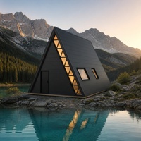 Cabane préfabriquée haut de gamme S780 en forme de A pour projets de logement panoramique en bord de mer et sur route, fournie directement par l'usine