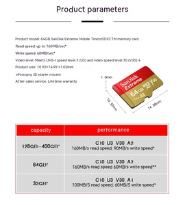 Carte mémoire Extreme originale SDSQXA2 64G 128G, carte <span class=keywords><strong>SD</strong></span> TF pour appareil photo et smartphone avec adaptateur - Vente flash - Product Image 6