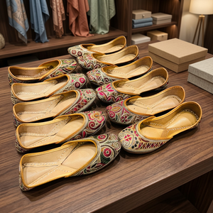 Chaussures brodées imperméables à prix abordable pour femmes, en cuir véritable, écologiques, à semelle plate, style traditionnel et tendance, modèle BS - Product Image 1