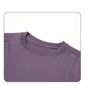 Camisetas de Yoga sin Costuras para Mujer, Corte Regular, Transpirables, Sensación Suave, Manga Corta, Tallas Grandes, Top Deportivo de Secado Rápido para Pilates - Product Image 6
