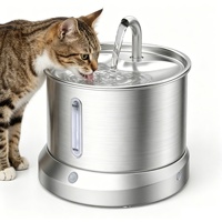 Fontaine à eau intelligente pour animaux de compagnie en acier inoxydable, rechargeable, design détachable automatique, pour chats et chiens, utilisation en extérieur, alimentée par batterie, portable