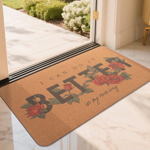 Alfombrilla de corcho al por mayor, antideslizante, de poliéster de fácil cuidado para la entrada del hogar, lavable, acolchada para uso en la oficina al aire libre para hoteles - Product Image 1