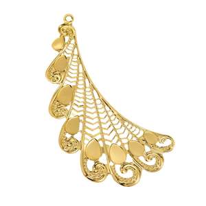 대형 금/실버 도금 금속 DIY 장식 세트 친환경 Guojie 고대 공작 날개 왕관 민족 꽃 조각 금속 - Product Image 4