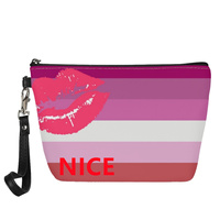 Pochette de maquillage personnalisée à thème arc-en-ciel LGBTQIA imprimée UV pour les voyages interurbains, le rangement de produits de beauté et la vente en gros