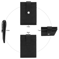 Dompet Kulit Asli Minimalis Lipat Dua dengan Logo Custom, Anti-RFID, Kantong Koin, dan Tempat Kartu Kredit