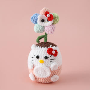Gato <span class=keywords><strong>de</strong></span> Peluche <span class=keywords><strong>de</strong></span> Lana Estilo Ins, Tejido a Crochet, Lindo, Regalo Creativo y Ecológico para Decoración <span class=keywords><strong>de</strong></span> Escritorio - Product Image 3