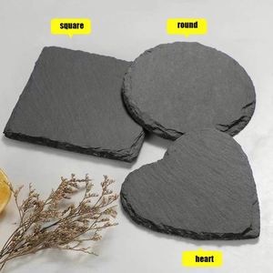 Custom logo Black Non-Slip <b>Engraving</b> Drink <b>Slate</b> Stone <b>Bulk</b> <b>Coasters</b> Set Wholesale Blank Promotion Gift Box With Holder - Product Image 2