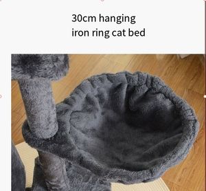 Modern lüks XL kedi kulesi tırmalama sütunu temel gri yüksek tırmanma kapalı kedi ağacı büyük yetişkin kediler için ev Sisal kağıt - Product Image 3