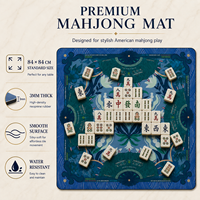 Tapis de mahjong américain imprimé sur mesure, néoprène 3 mm, imperméable, antidérapant, pliable, 84x84 cm, housse de table pour soirée de jeu en famille