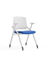 Chaise de conférence pliable ergonomique moderne personnalisée OEM, avec cadre en fer, assise en mousse moulée et dossier en maille PP, multifonctionnelle