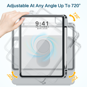 720 Rotatable Magnetic Floating Slide Rail <b>Tablet</b> Case With <b>Pen</b> Holder Multi Angle Stand Protective Cover - Product Image 5