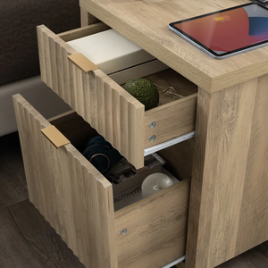 Venta al por mayor de flujo natural <span class=keywords><strong>futed</strong></span> diseño dos cajones moderna mesita de noche de madera con Power Point - Product Image 4
