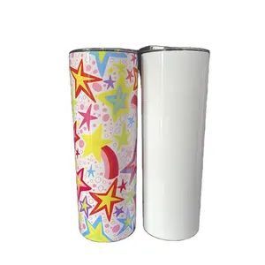 Wholesale Gifts Customized logo Promotion Double walled Stainless steel 20 oz Slim Blank Skinny Straight Sublimation tumbler