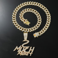 Özel Harfli Kolye Graffiti MUSH İsimli Kolye Kristal Taşlı Küba Zinciri Hip Hop Alaşımlı Kişiselleştirilmiş Kolye