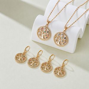Jewelry Set Wholesale New Fashion 18K Gold Plated Brass Zircon for Women Wedding Party Gift - Product Image 6