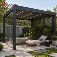 Pergola pliante en aluminium pour l'extérieur, directement de l'usine, avec toit rétractable électrique, pour les projets de villégiature et commerciaux