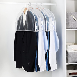 Transparent Half Body Garment Dust Cover Rectangle Hook Type Breathable For Bedroom <b>Storage</b> <b>Clothes</b> Protector - Product Image 2