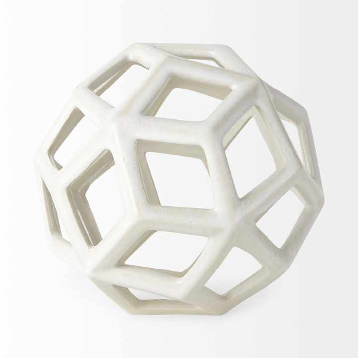 HMS 7\" White Ceramic Decorative Orb Tabletop Sculpture Glazed Cartoon Figurine Porcelain Enamel Souvenir for Wedding Christmas
