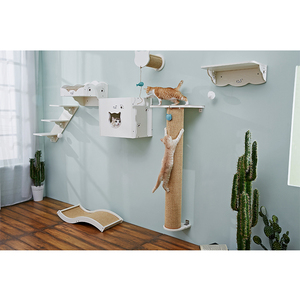 New Design Wood Cat Play Climbing Activity Center Furniture Wall Mounted Cat Tree Shelves