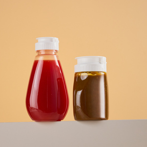 Bouteille souple en plastique vide de 180 ml, 250 ml, 350 ml avec bouchon à clapet pour <span class=keywords><strong>ketchup</strong></span>, mayonnaise, sauce chili, sauce tomate, sauce salade, sauce piquante, confiture - Product Image 1