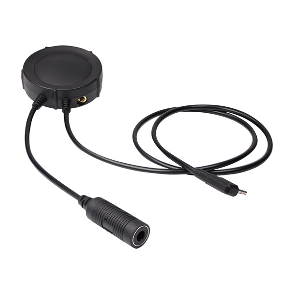 Professional Round PTT Switch Single Button Push-to-Talk Adapter with 360 Degree Rotation Clip & D-Ring for Tactical Headset