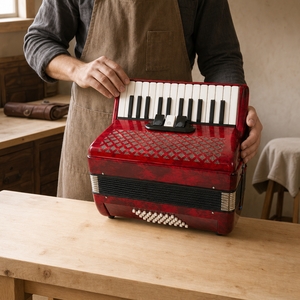 Offre Spéciale – Accordéon OEM à 26 touches et 48 basses en bois, pour étudiants, portable, avec sac de transport, choix de couleurs rouge/bleu - Product Image 2