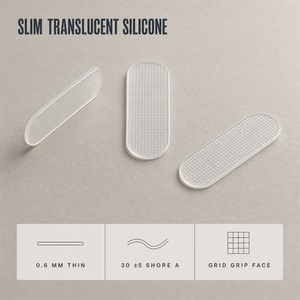 Non Slip <b>Silicone</b> Pad for Handbag Shoulder Strap Self Adhesive Translucent Waterproof Grip Protector 44.5x11.4mm Cutting - Product Image 1