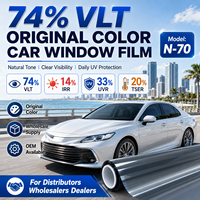 Film teinté pour vitres de voiture en céramique nano, protection solaire UV, film solaire automobile 5% 30% 70% 80% VLT
