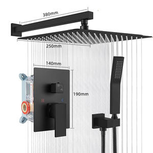 Premium Brass Concealed <strong>Shower</strong> System Brushed Aluminium Piano Key <strong>Control</strong> 4-Way Rainfall <strong>Shower</strong> Set for Modern Bathroom - Product Image 1