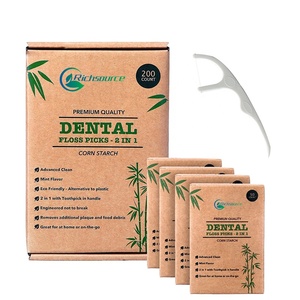 <span class=keywords><strong>Fil</strong></span> <span class=keywords><strong>dentaire</strong></span> organique en bambou biodégradable en forme de Y pour adultes, zéro déchet, paquet en vrac - Product Image 6
