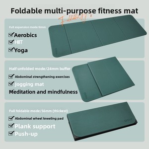 <span class=keywords><strong>Tapis</strong></span> <span class=keywords><strong>de</strong></span> sol multifonctionnel pour exercices à domicile, antidérapant, pliable, pour plank, étirements, yoga, pilates et entraînement en salle <span class=keywords><strong>de</strong></span> sport - Product Image 6