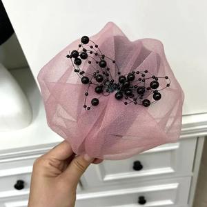 تصميم خاص المرأة نصف قبعة الشعر الأزياء اكسسوارات الشعر الأورجانزا زهرة عقال للحزب - Product Image 4