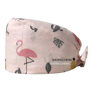 หมวกผ่าตัดแบบมีกระดุม ผ้าซาตินบุซับใน ปรับขนาดได้ สำหรับทั้งชายและหญิง ผ้าคอตตอนทวิล ใช้ในโรงพยาบาล - Product Image 3