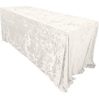Nappe de table rectangulaire en velours blanc de haute qualité pour événements et fêtes, 100 % polyester, idéale pour les banquets en extérieur