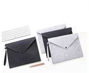 Papelería escolar de oficina de alta calidad, papel de carta, botón de carpeta A4, bolsa de sobre de fieltro gris negro de gran capacidad - Product Image 1