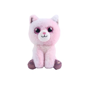 Peluche Gatto Rosa Babywolf con Occhi Scintillanti in Spandex a Pelo Lungo - Product Image 1