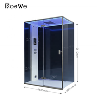 Euro design LD211F15 cabine de douche à vapeur autoportante avec plateau de douche en pierre artificielle et panneau de vapeur