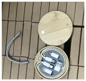 OEM công ty Quà Tặng biểu tượng tùy chỉnh 60W du lịch 6 trong 1 Tre hộp lưu trữ OTG Adapter Cáp dữ liệu nhanh chóng từ tính sạc cáp USB Kit - Product Image 6