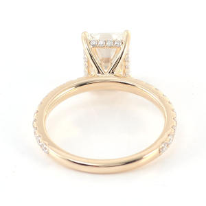 Anello di Fidanzamento in Oro con Diamante <span class=keywords><strong>Moissanite</strong></span> per Donne, 2 Carati, Set di Anelli Nuziali per Coppie in Oro Giallo DEF - Product Image 2